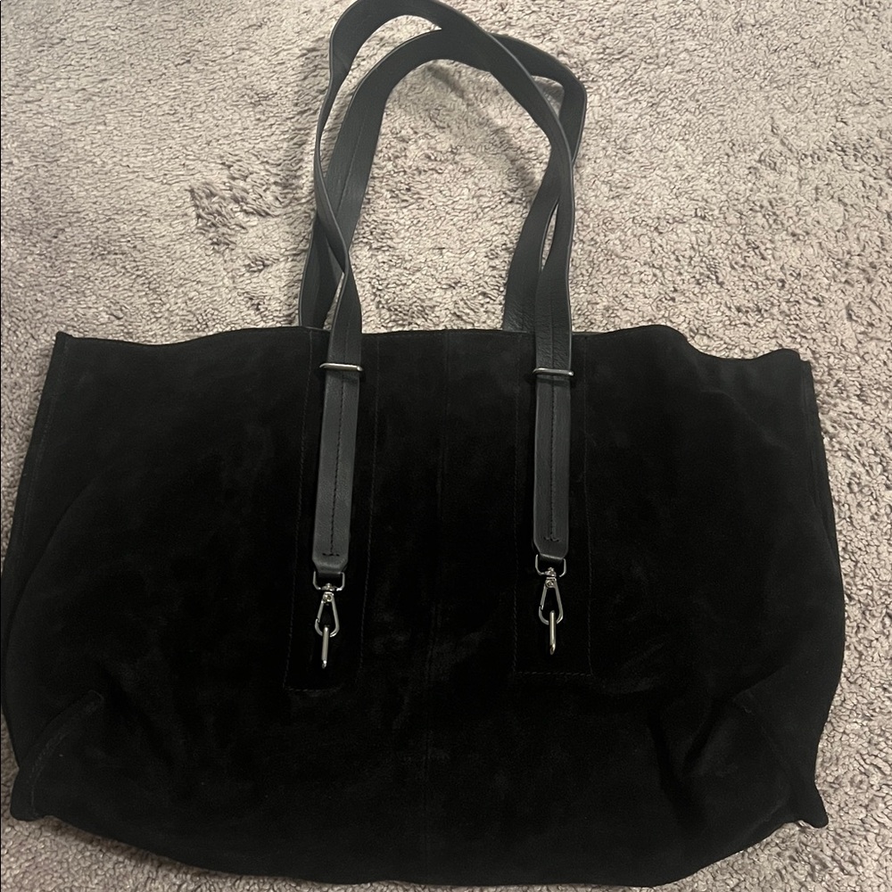 Black 100% Leather Suede Bag